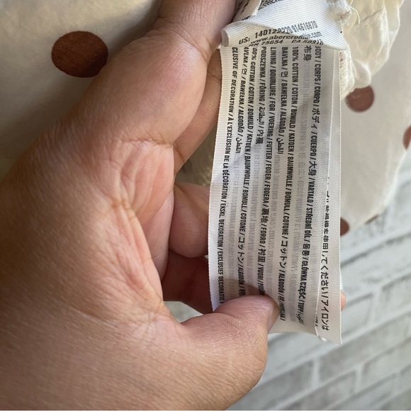 Abercrombie & Fitch White Brown Polka Dot Collar Puff Sleeve Blouse - Picture 5 of 5